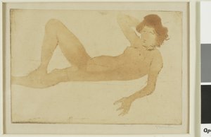 Mulher nua reclinada de Théophile Alexandre Pierre Steinlen