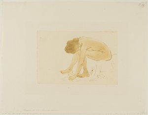 Mulher sentada a limpar os pés de Théophile Alexandre Pierre Steinlen