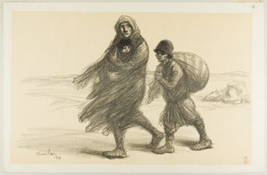 Êxodo sérvio, chapa vinte e um de Actualités de Théophile Alexandre Pierre Steinlen