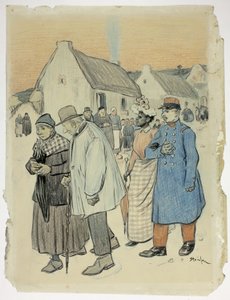 Cena de rua com dois casais de Théophile Alexandre Pierre Steinlen
