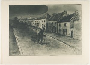 Vagabundo que passa por uma aldeia adormecida de Théophile Alexandre Pierre Steinlen