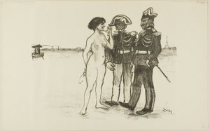 A verdade e os dois soldados de Théophile Alexandre Pierre Steinlen