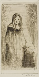 Jovem rapariga de pé de Théophile Alexandre Pierre Steinlen