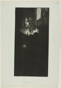 Jovem rapariga com colarinho branco de Théophile Alexandre Pierre Steinlen