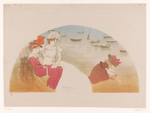Duas mulheres e uma criança junto ao mar
Sur la plage / Chemin de fer de l