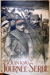 25 de junho de 1916 - Dia da Sérvia, pôster da Primeira Guerra Mundial francesa, 1916