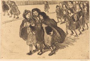Meninas que vêm da escola de Théophile Alexandre Steinlen