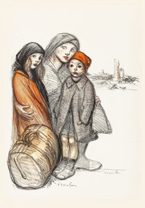 O Aisne devastado. Caridade de guerra para a reconstrução de casas destruídas, 1918. de Théophile Alexandre Steinlen