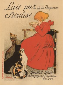 Leite puro esterilizado do poster da Vingeanne, década de 1890