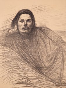 Retrato do autor Maxim Gorky 1868-1939, ca 1894. de Théophile Alexandre Steinlen