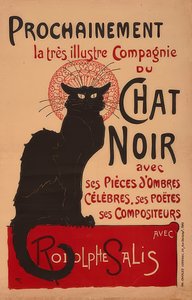 Em breve, a famosa Compagnie du Chat Noir, com Rodolphe Salis (2. Fassung). Frankreich, 1896, Imp. Charles Verneau, Paris de Théophile Alexandre Steinlen