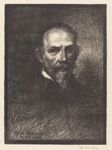 Auto-retrato Steinlen de frente, cabeça reta, 1905. de Théophile Alexandre Steinlen