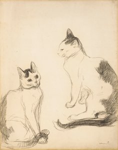 Os dois gatos; Os dois gatos de Théophile Alexandre Steinlen