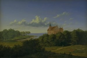 Uma paisagem com uma mansão. Composição