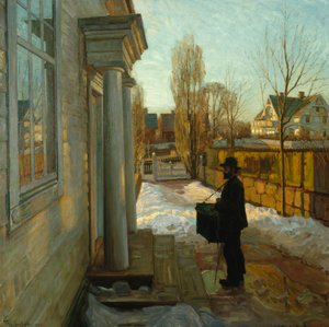 Sem título (Moedor de órgãos) 1906 (óleo sobre tela) de Thorolf Holmboe