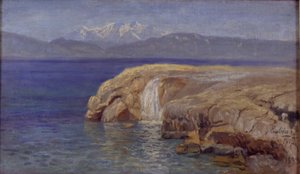 Costa rochosa com cachoeiras em Eubøa de Thorvald Niss