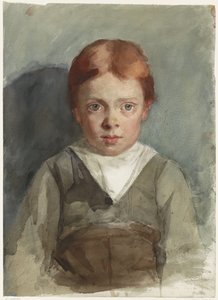 Retrato de um rapaz de cabelo ruivo, de frente
