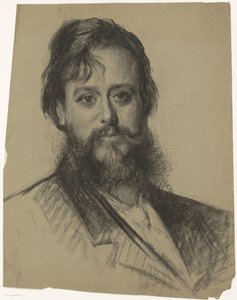 Retrato de um homem barbudo, de frente