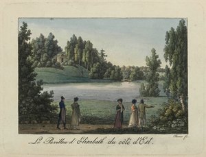 O Elizabeth Pavilion no Parque Pavlovsk, década de 1810.