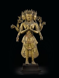 Estátua de Ekadashalokeshvara de Tibetan School