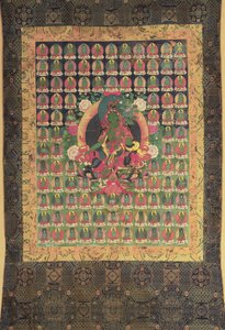 Tara Verde (guache e dourada no algodão) de Tibetan School