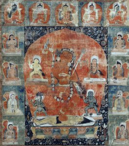 Cultura tibetana : Samvara Mandala (Detalhe). Thangka de Tibetan School