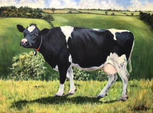 Vaca 2021 (óleo sobre tela) de Tilly Willis