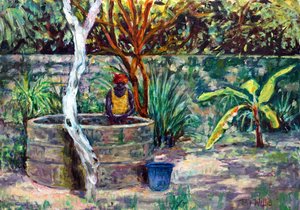 O poço do jardim, 2017, óleo de Tilly Willis