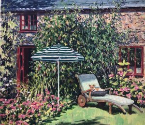 Sob o Parasol 2021 (óleo sobre tela) de Tilly Willis