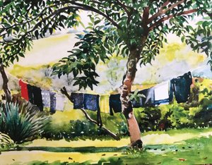 Linha de Lavagem 2017 (aguarela) de Tilly Willis