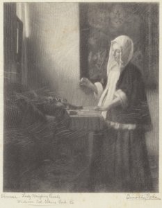 Mulher Pesando Pérolas de Timothy Cole after Johannes Vermeer