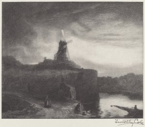 O moinho de Timothy Cole after Rembrandt van Rijn