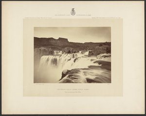 Cataratas de Shoshone, rio Snake, Idaho, vista do topo das cataratas de Timothy H. OSullivan