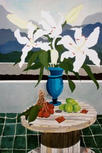 Lírio, lima e lichia, 2004, óleo sobre tela