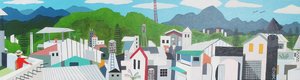 Taitung city rooftop, 2012, óleo sobre tela de Timothy Nathan Joel