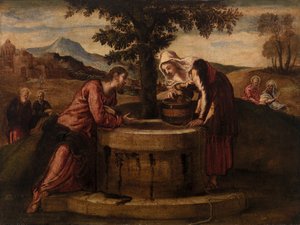 Cristo e a Mulher de Samaria de Tintoretto (Jacopo Robusti)