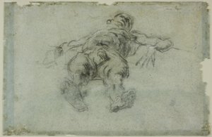 Nu masculino reclinado, encurtado de Tintoretto