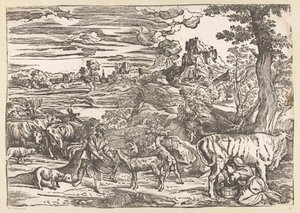 Paisagem com leiteira de Titiaan