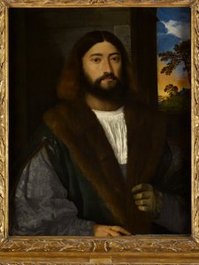Retrato de um homem de barba (óleo sobre tela) de Titian (c.1488-1576) (attr. to)