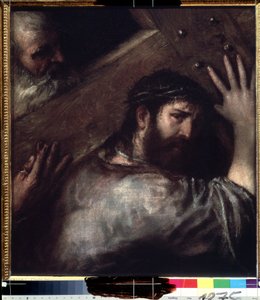 Cristo carregando a Cruz. Pintura por Ticiano ou Ticiano (Tiziano Vecellio ou Vecelli, ou Tiziano da Cador de Titian (c.1488 1576)