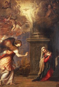A Anunciação, de Ticiano (ca. 1490-1576), da Igreja de San Domenico Maggiore em Nápoles, óleo sobre tela, 280x210 cm
