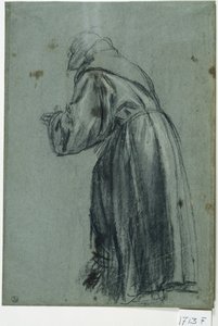 Franciscano em oração (carvão sobre papel)