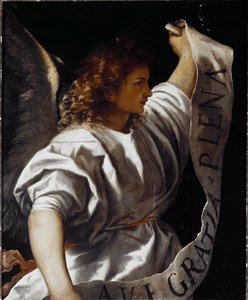 Polyptych Averoldi: Anunciar Anjo de Titian (c.1488 1576)