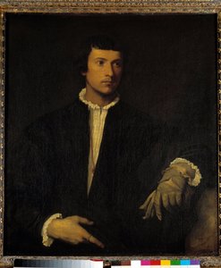 The Man with a Glove, c.1520 (óleo sobre tela) de Titian (c.1488 1576)