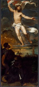 A ressurreição do painel central do políptico Averoldi. Pintura sobre madeira de Tiziano Vecellio chamada Titian (ca. 1490-1576) Século XVI Brescia, Igreja dos Santos Nazzaro e Celso de Tiziano Vecelli