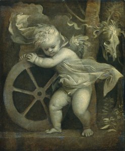 Cupido com a roda do tempo de Titian