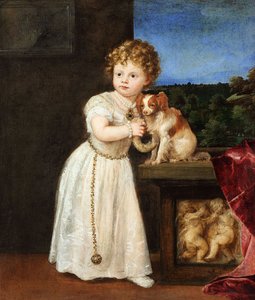 Alemão: Clarissa Strozzi (1540-1581) aos dois anos de idade Retrato de Clarissa Strozzi de Titian