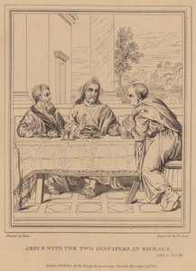 Jesus com os dois discípulos em Emaús, Lucas de Tiziano Vecelli