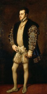Retrato de Filipe II 1527-1598, Rei de Espanha e Portugal. de Titian