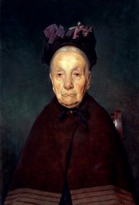 Retrato de uma mulher velha de Tito Lessi (1858-1917), óleo sobre painel, 33x22 cm, cerca de 1897